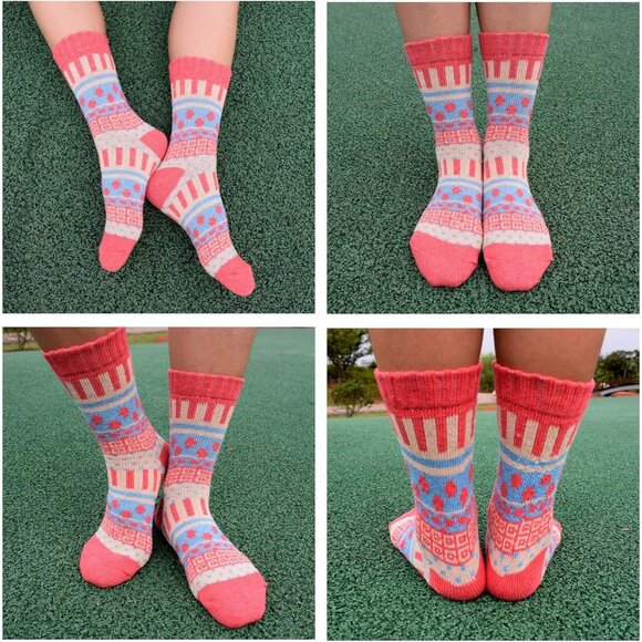 YZKKE 5Pack Womens Q-1 Vintage Winter Soft Warm Thick Cold Knit Wool Crew Sock - Picture 5 of 6